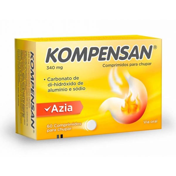 Kompensan Comprimidos p/ Chupar 340mg 60 Unidades