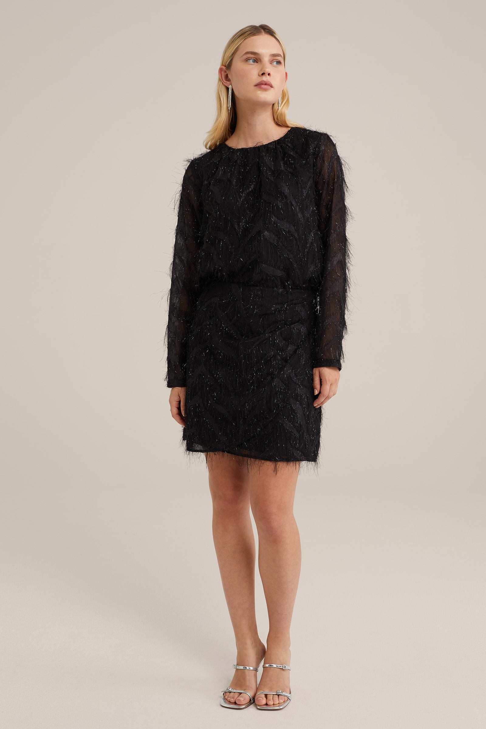 top met structuur WE Fashion Zwart