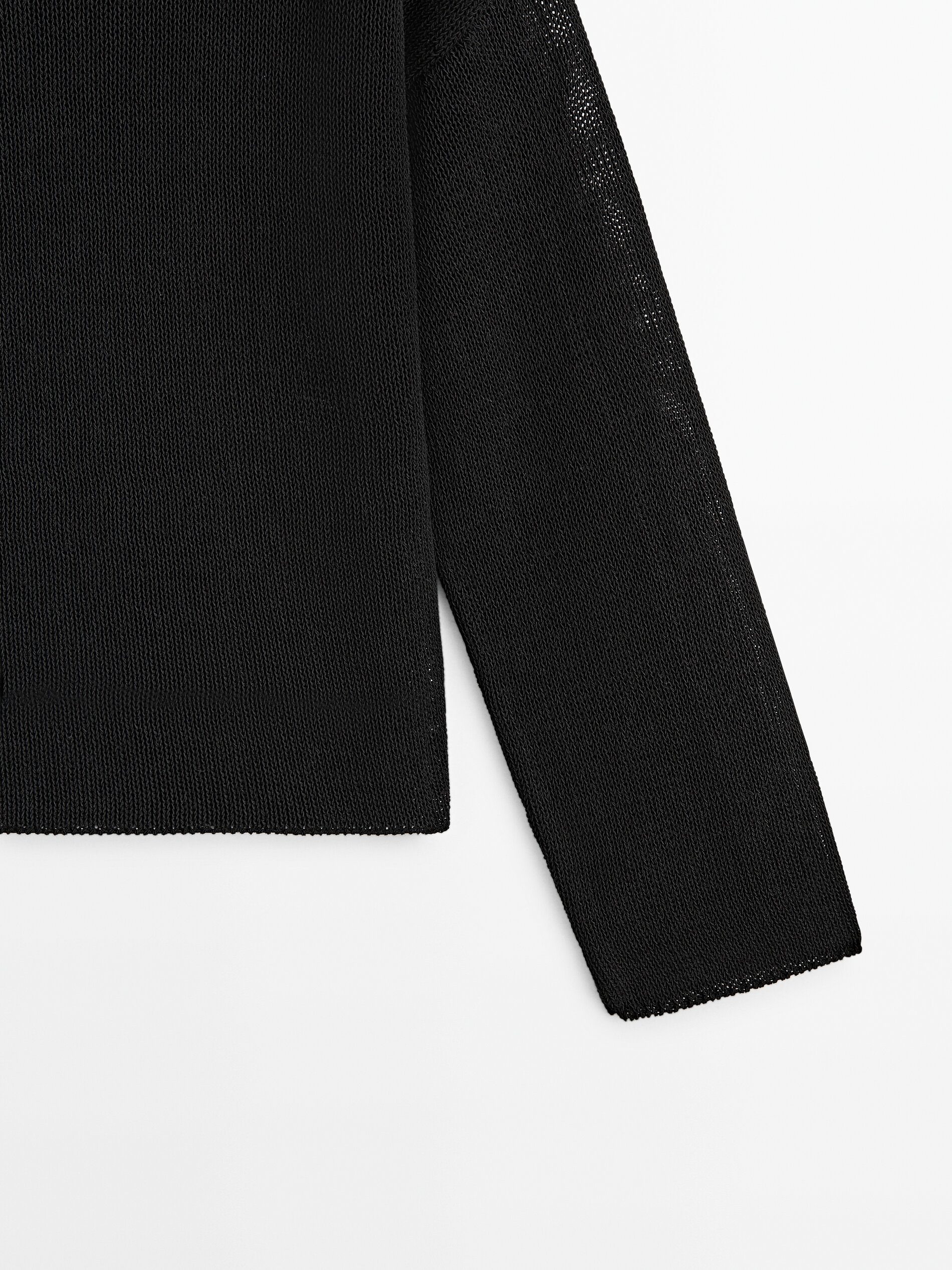 Blusa cropped de malha - PRETA