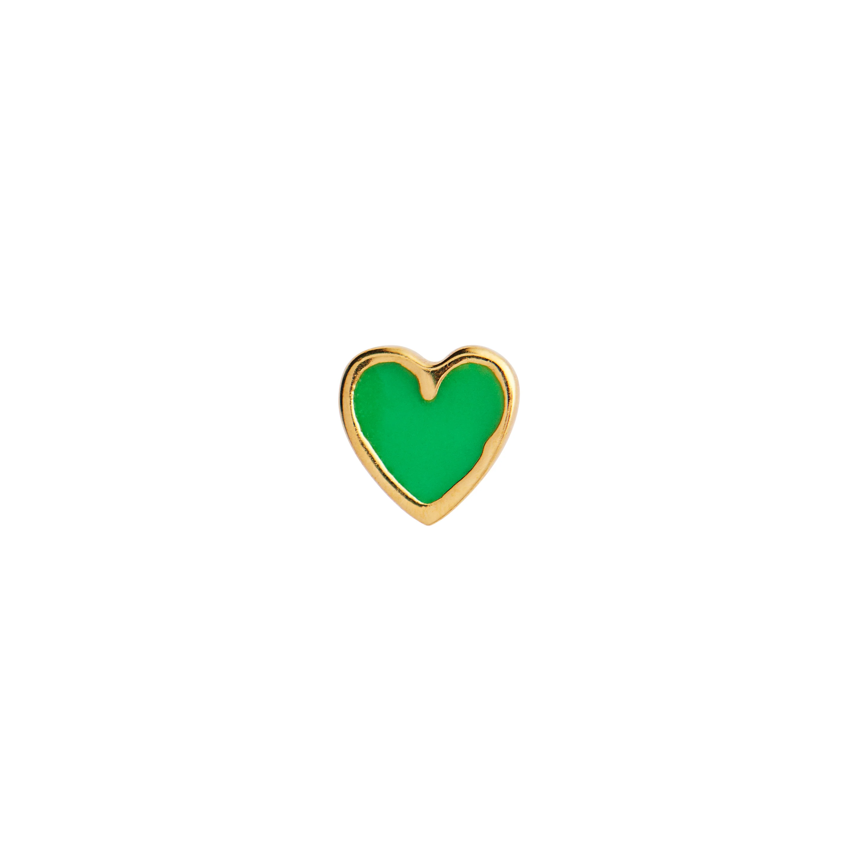 STINE A Jewelry  Petit Love Heart ørestikker - grøn
