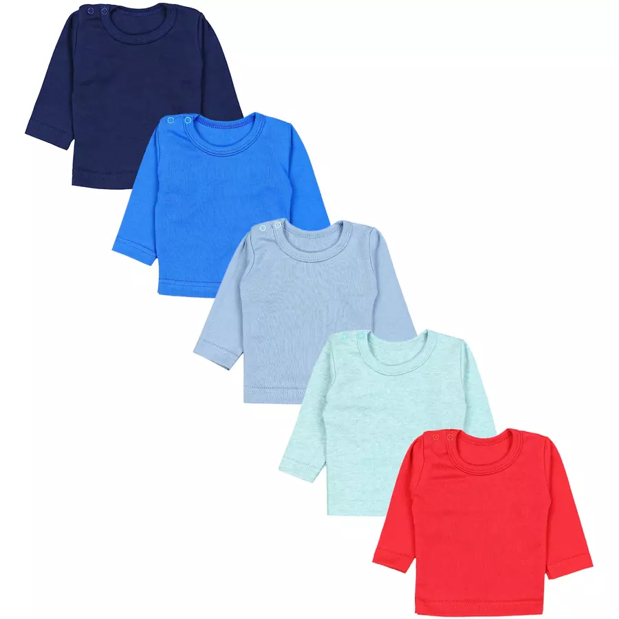 TupTam Baby Jungen Langarmshirt 5er Pack blaurot