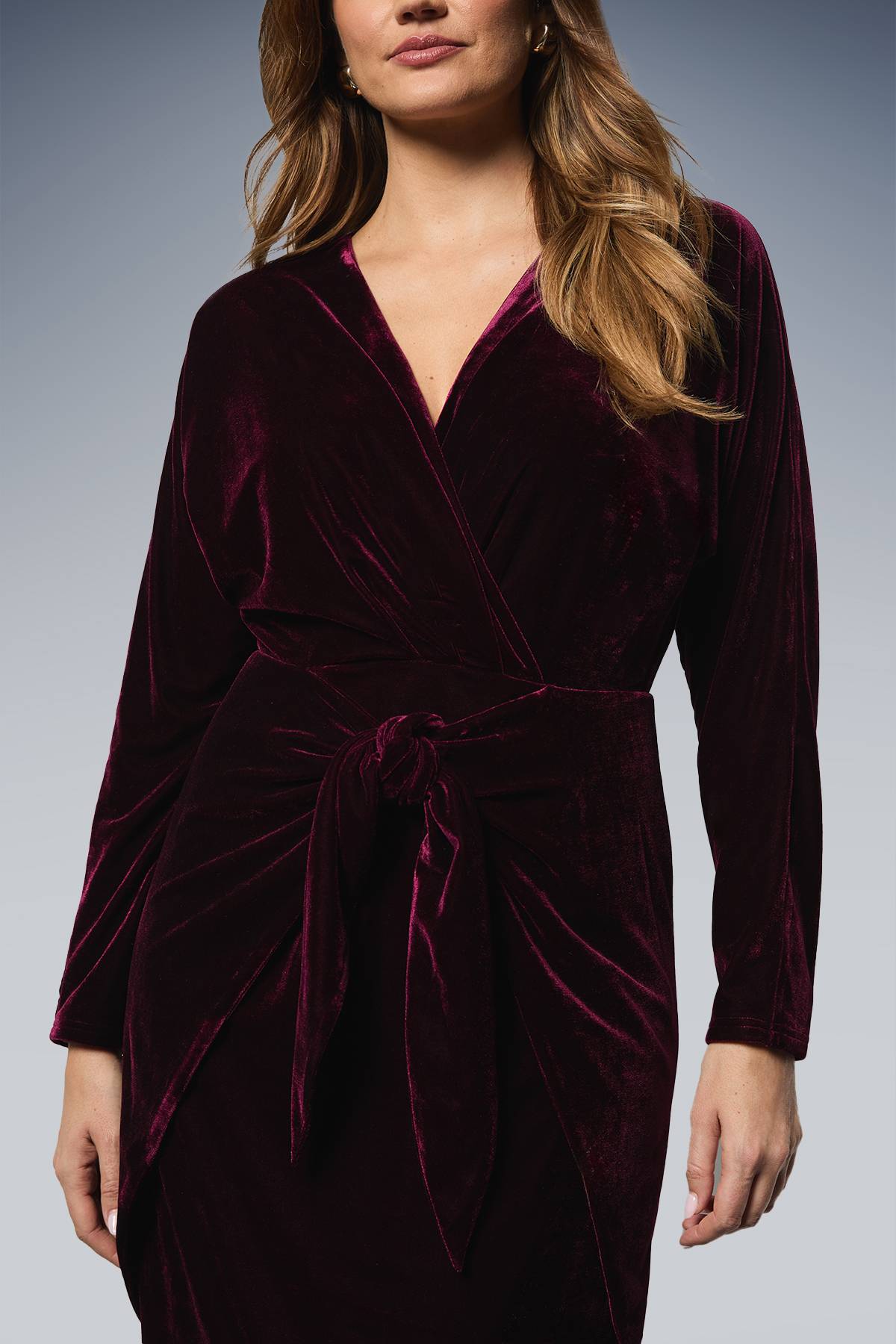 Wallis Robe Mi-longue en Velours avec Détail Nœud