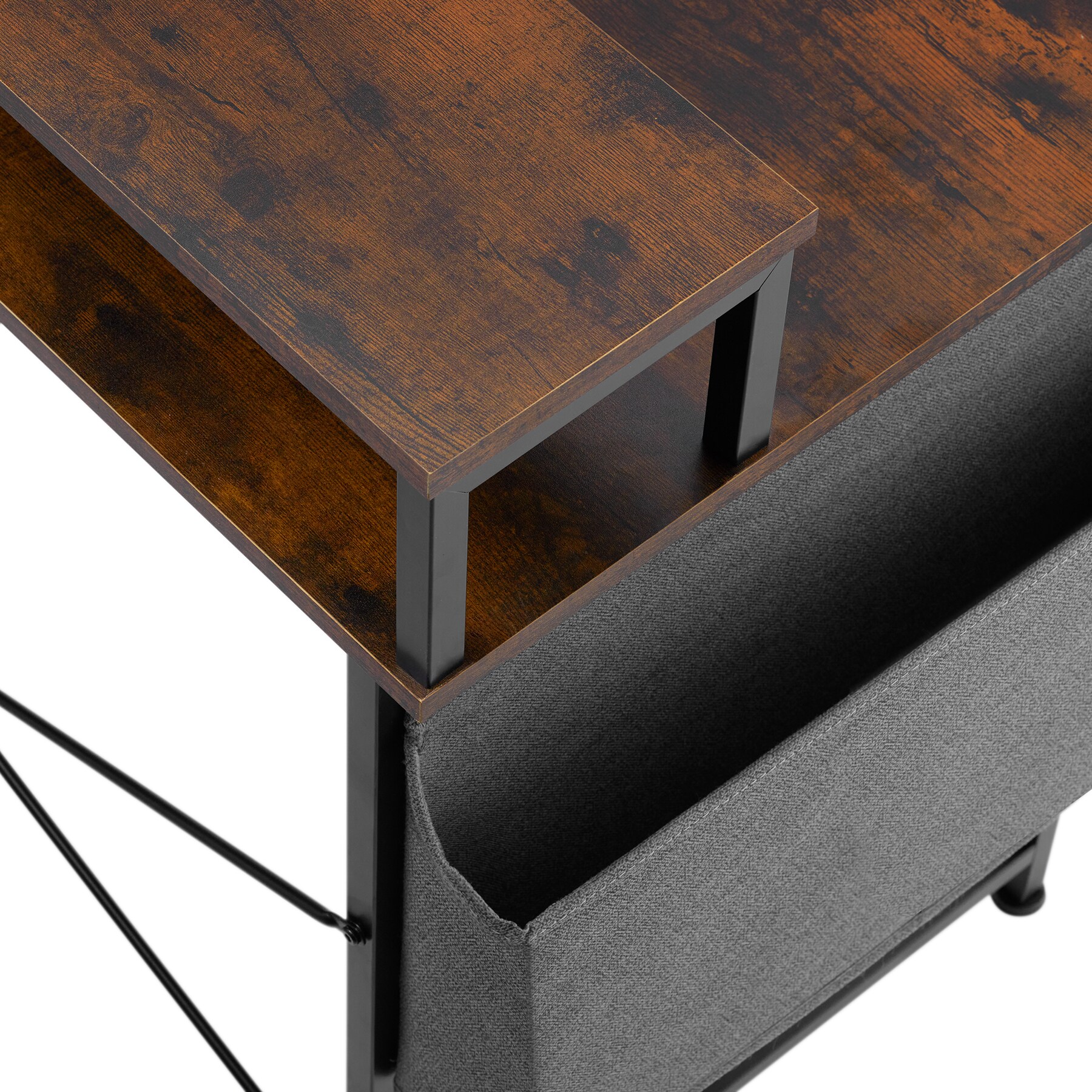 tectake® Schrebitisch, Industrial Style, mit Monitorständer und Aufbewahrungstasche, 80 x 55 x 90 cm