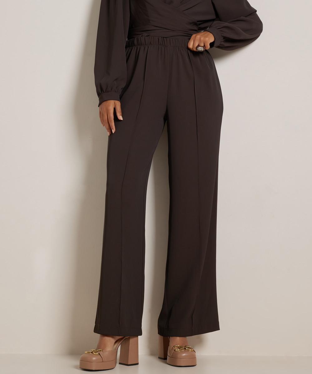 wide fit broek met naad