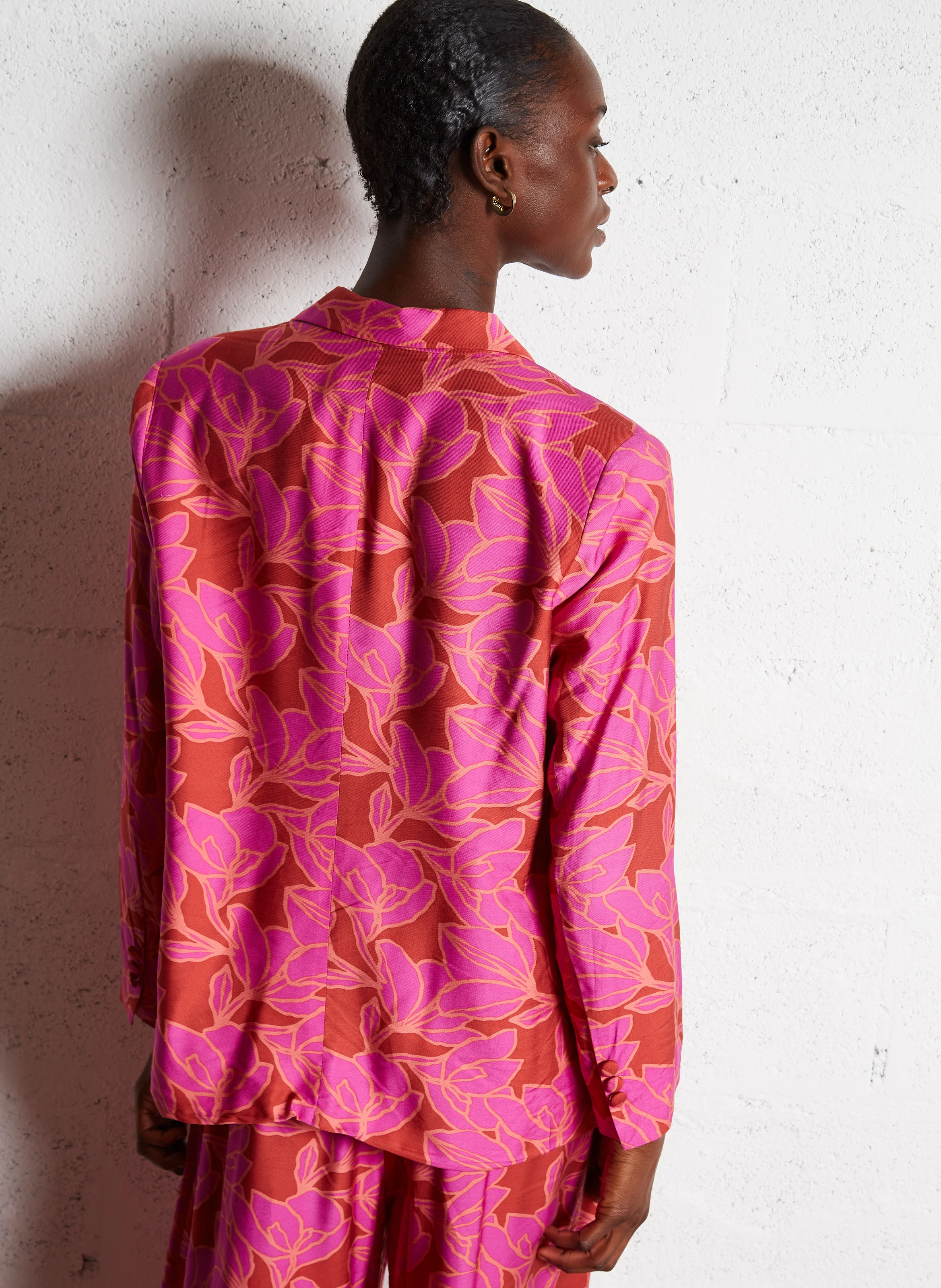 VILDAN - Veste de tailleur imprimée | Rose