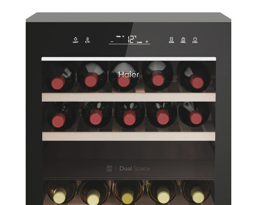 HAIER HWS42GDAU1 wijnkoeler, afmetingen (B x H x D): 53,6 x 88 x 63,2 cm, koelvak: 106 l, inhoud: 42 flessen