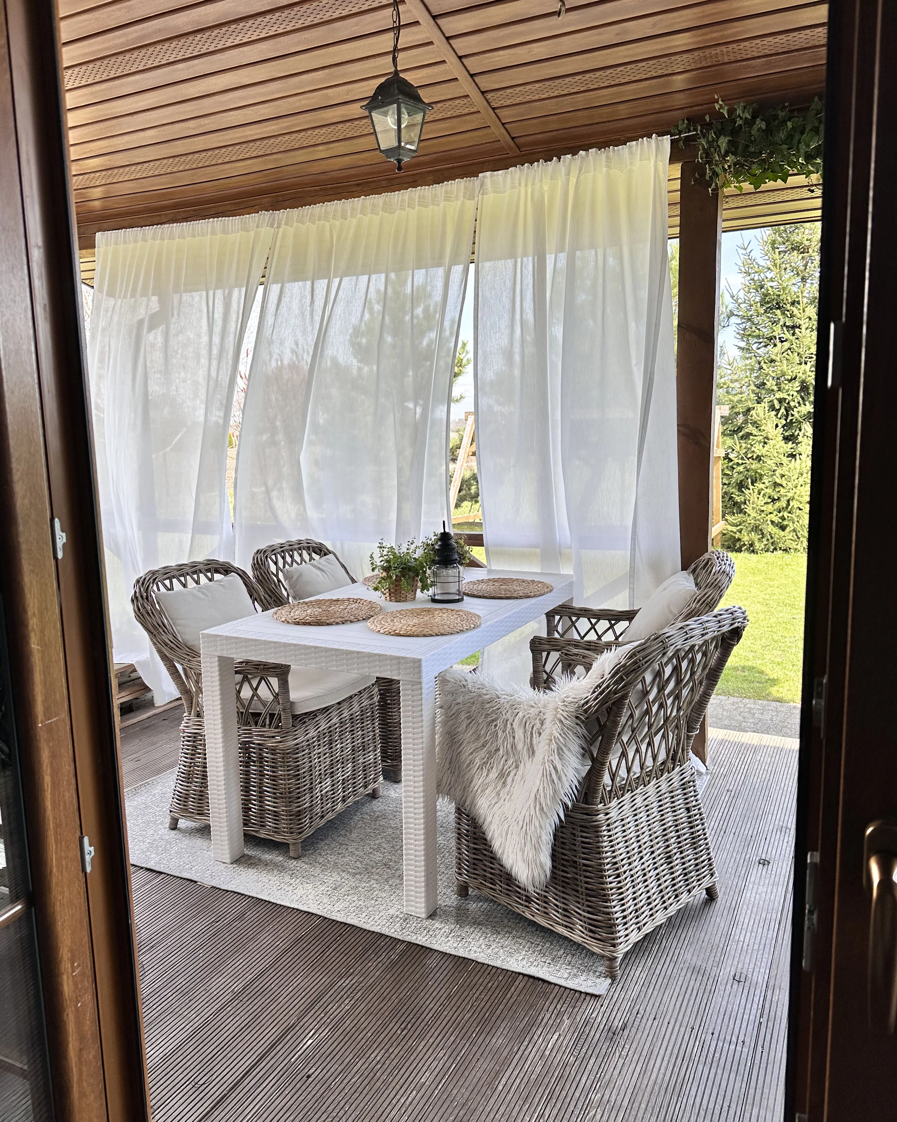 Set van 2 tuinstoelen met kussens MAROS Rotan Natuurlijk