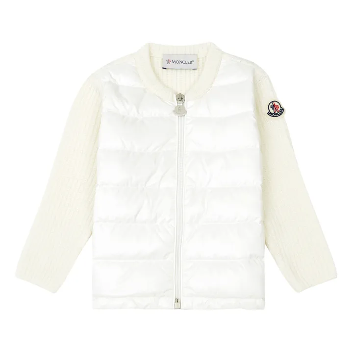 Moncler Veste Bi-matière Logo | Blanc cassé