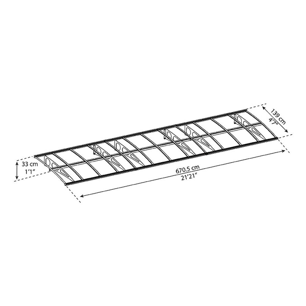 ENTRÉTAK CANOPIA BORDEAUX 1,4X7M KLAR/HVIT