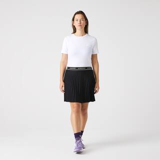 T-shirt slim fit à col rond en coton mélangé T-Shirts - Blanc - Lacoste - Femme