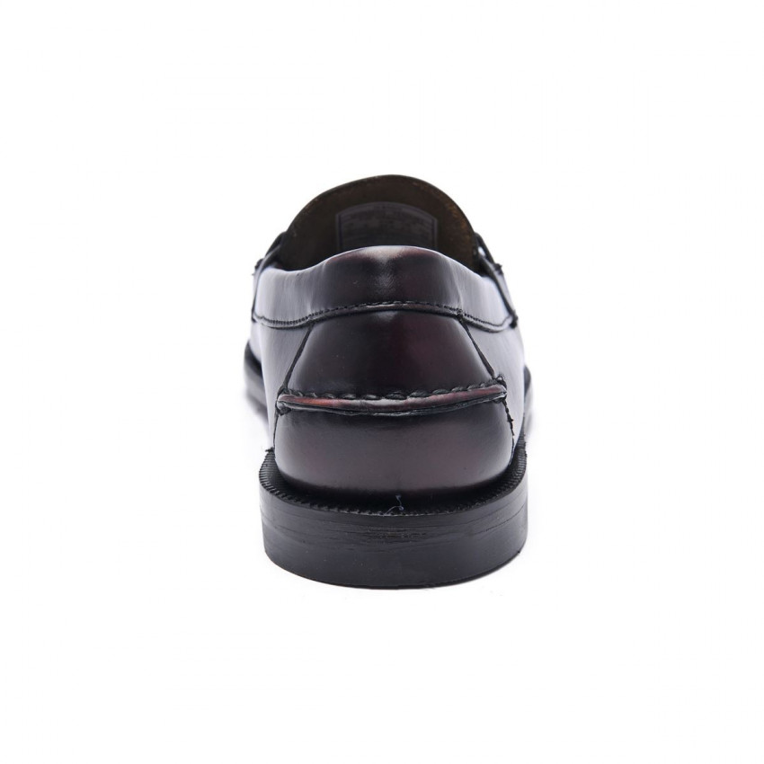 CLASSIC JOE Brown Burgundy MOCASSIN-Mocassin pour femme en cuir brossé mord décoratif