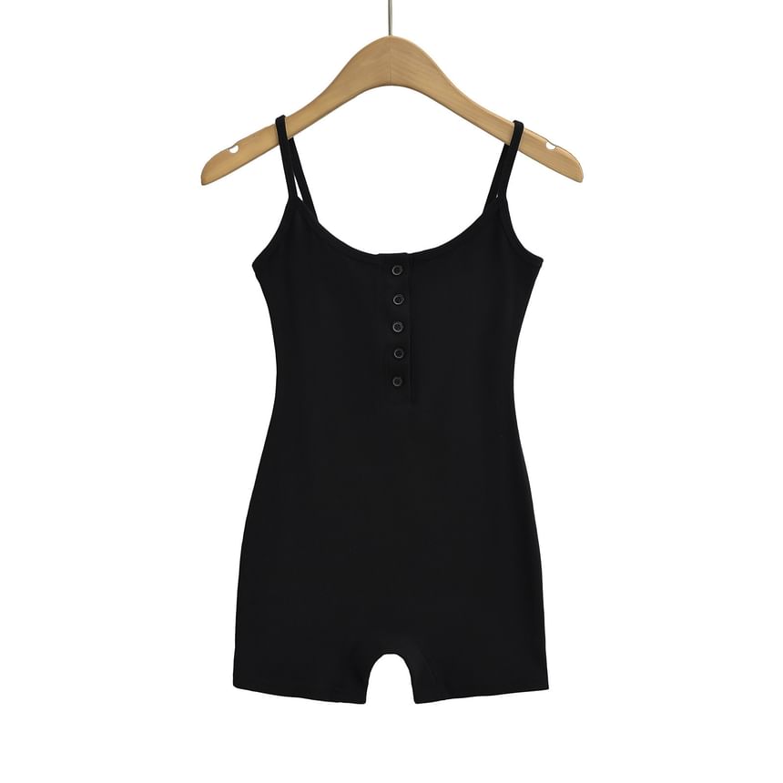 Reknovine - Spaghettiband Henley Effen Romper