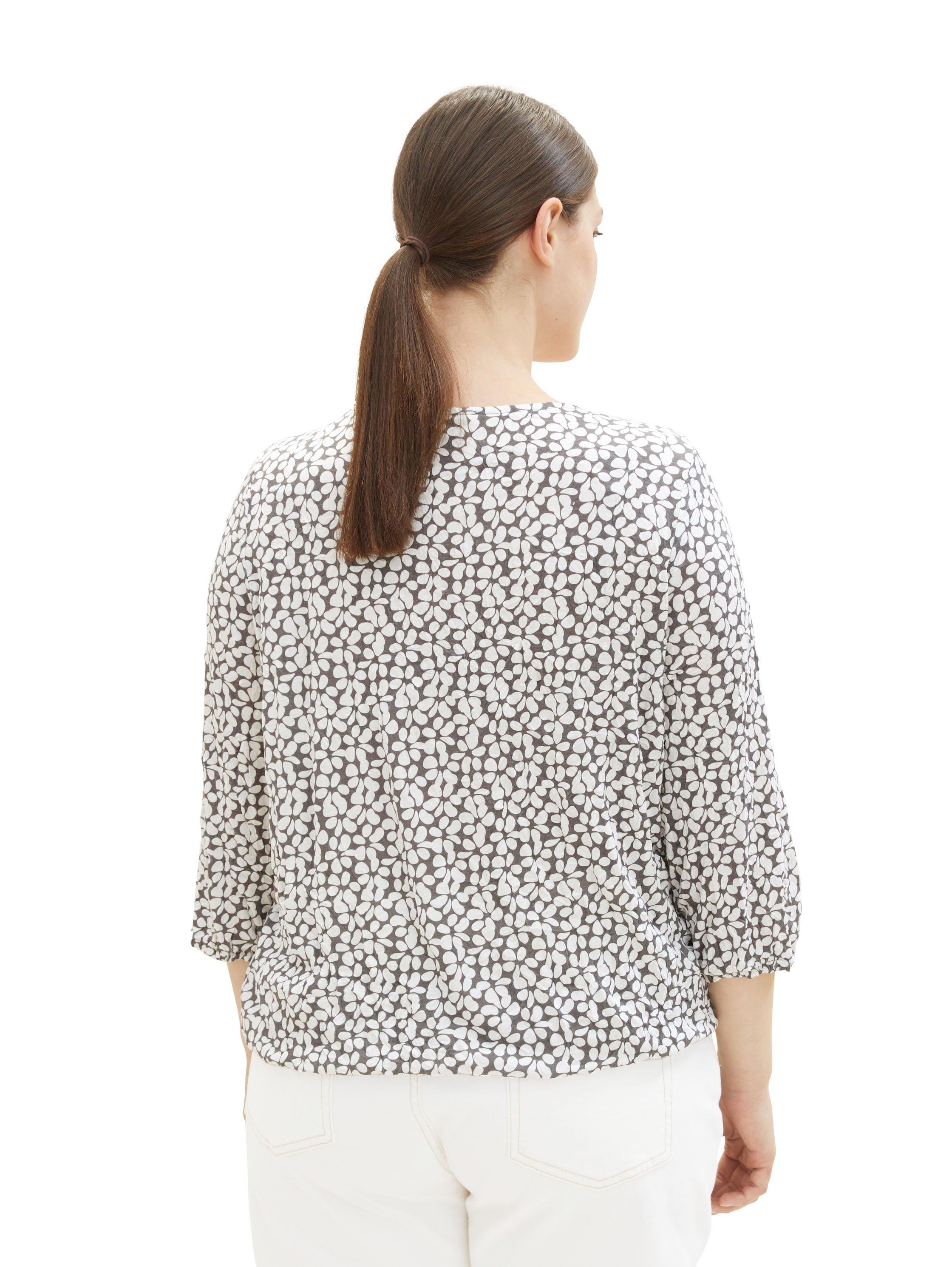 3/4-Arm-Shirt mit Alloverdruck und Saumgummizug