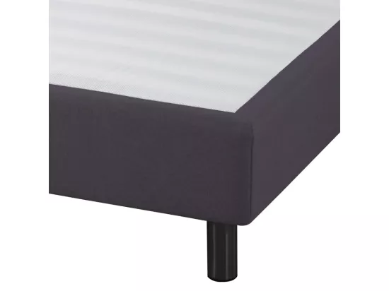 Sommier déco en Kit + pieds 140x190 - Newkit 40 lattes bois - Anthracite - H. 18 cm
