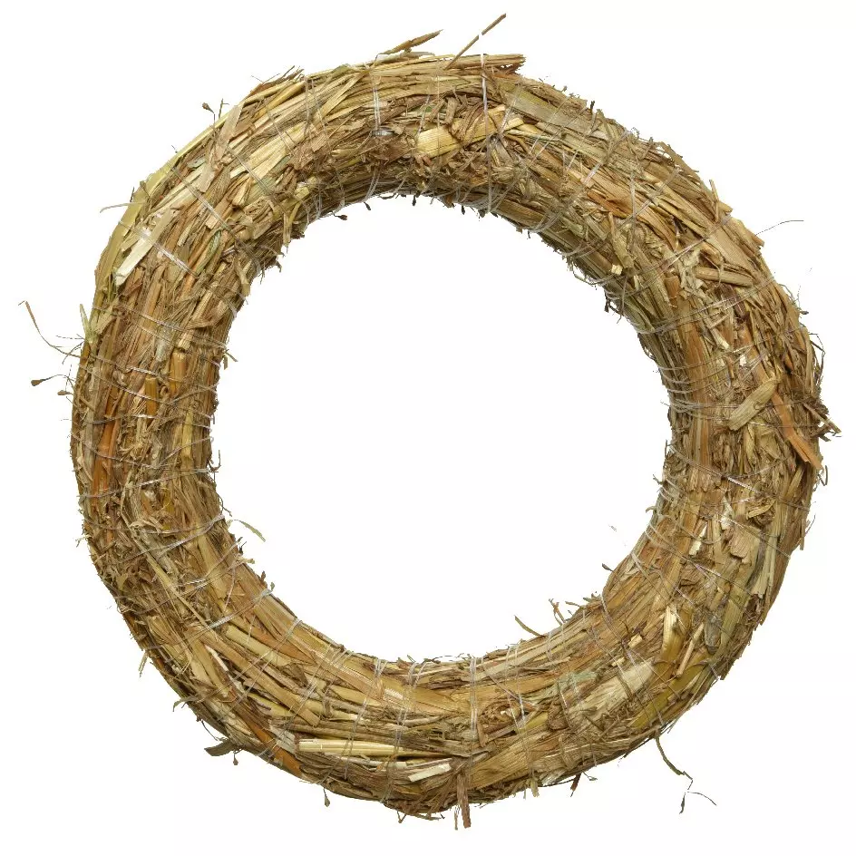 Couronne de Noël en paille (D15 cm) à décorer