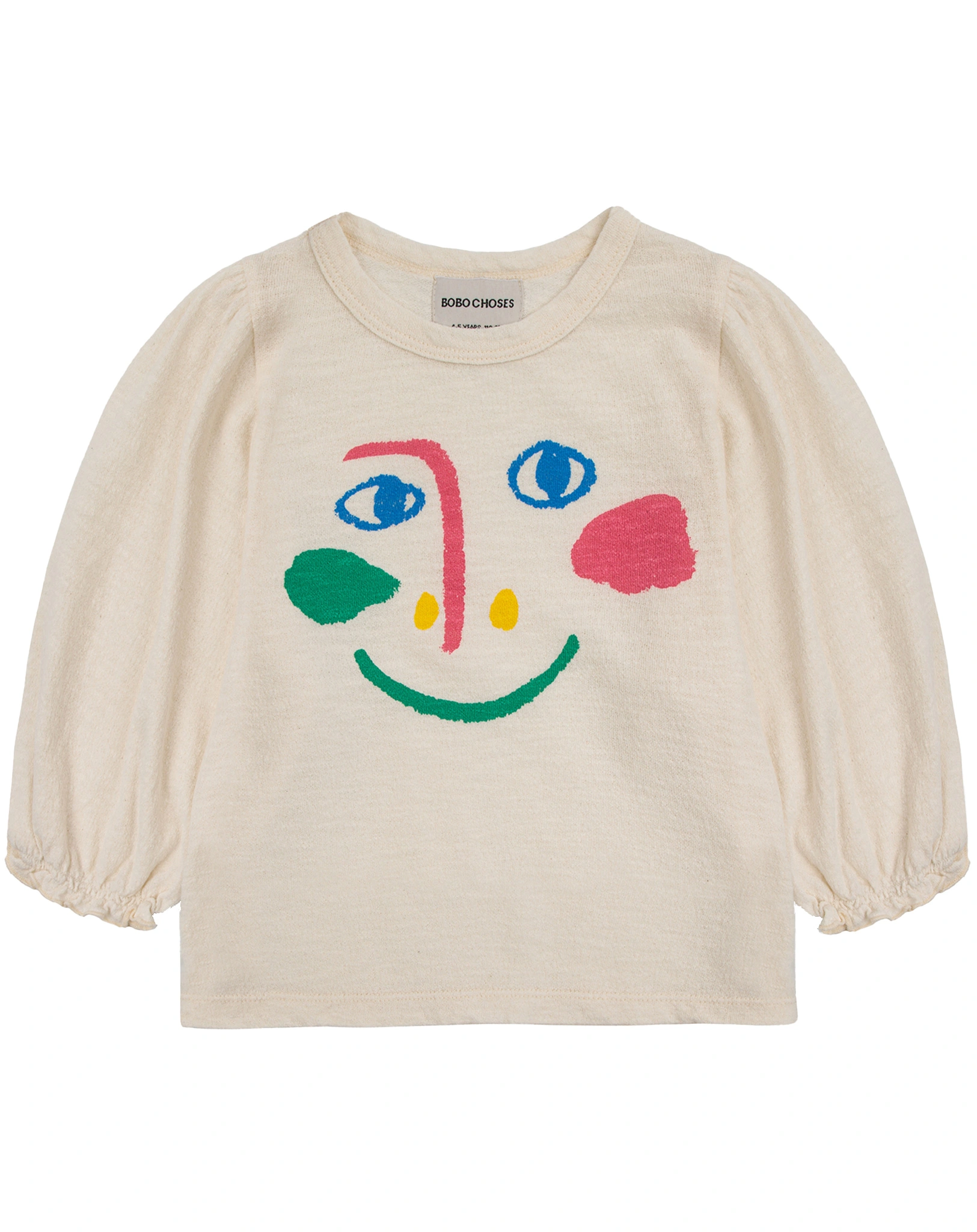 Langarmshirt SMILING MASK in offwhite