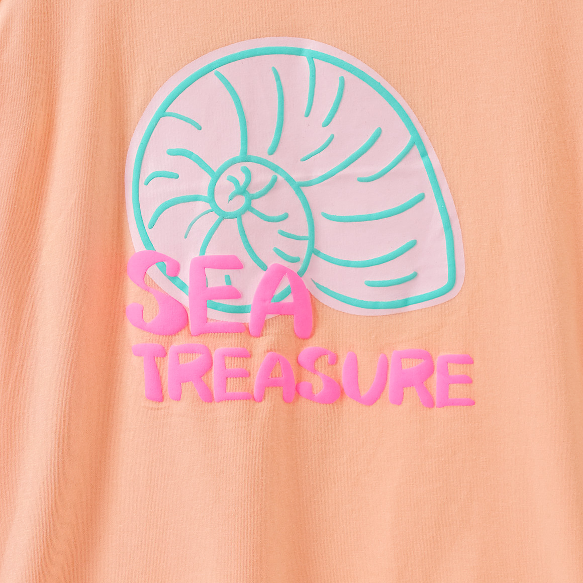 Yigga Mädchen T-Shirt mit Puff-Print hellorange