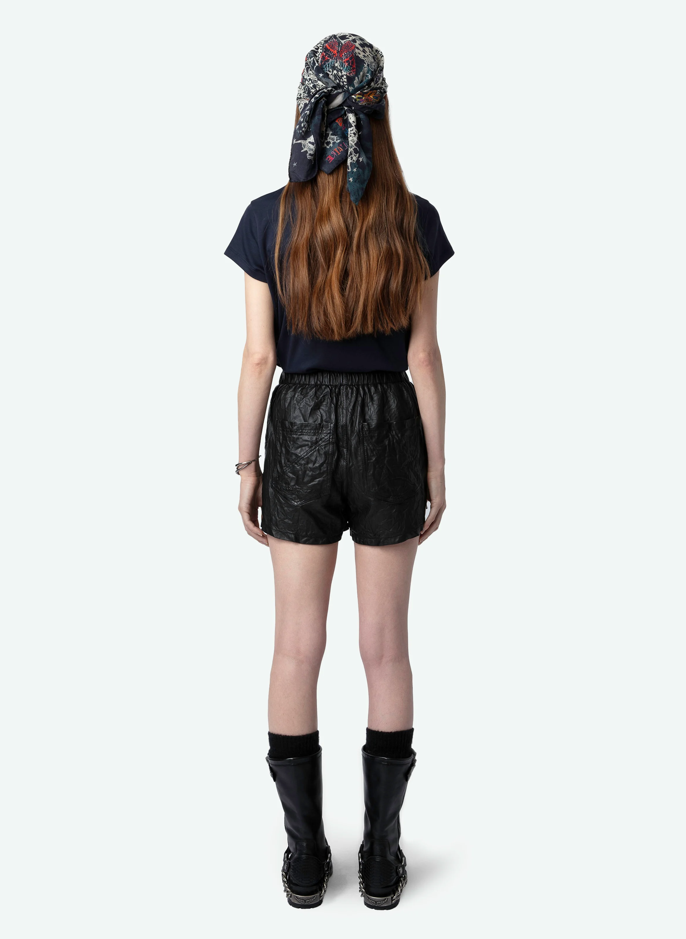 WOOP - Tee-shirt droit col rond en coton bio sérigraphié | Bleu