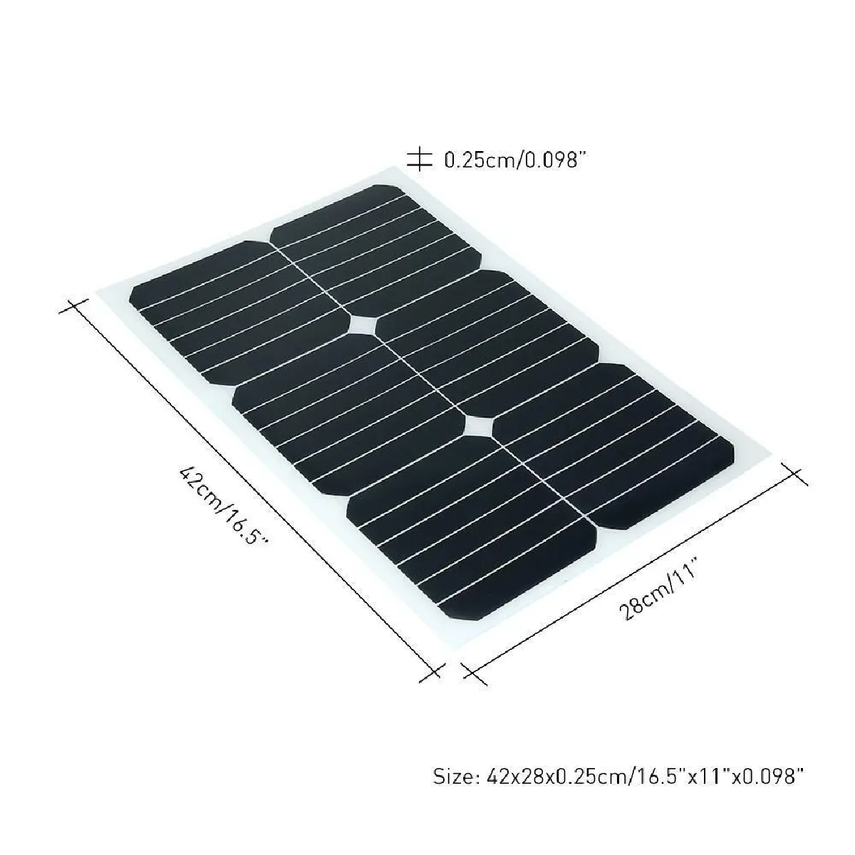 Justgreenbox Panneau Solaire Semi-Flexible Mono 20W 12V