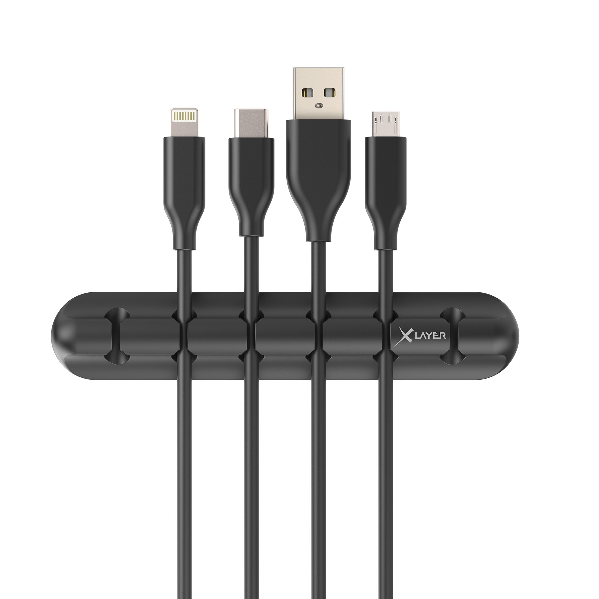 Xlayer DIVERS Kabelhalter XLayer Silicone Cable Fixer 3er Pack Black