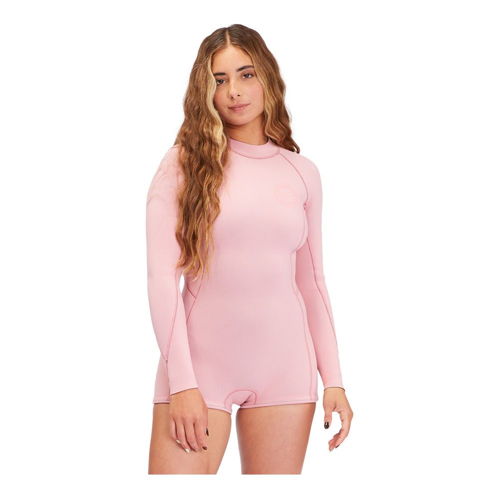 Billabong SPRING FEVER BACK ZIP - Combinaison shorty 2/2mm Femme sea pink