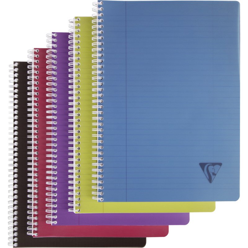 Cahier spirale Clairefontaine Linicolor A4 21 x 29,7 cm blanc ligné 180 pages