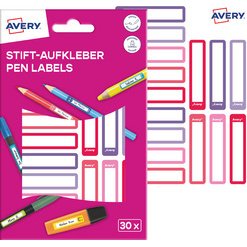 AVERY Étiquette pour stylo, papier, 10 x 50 mm, cadre coloré
