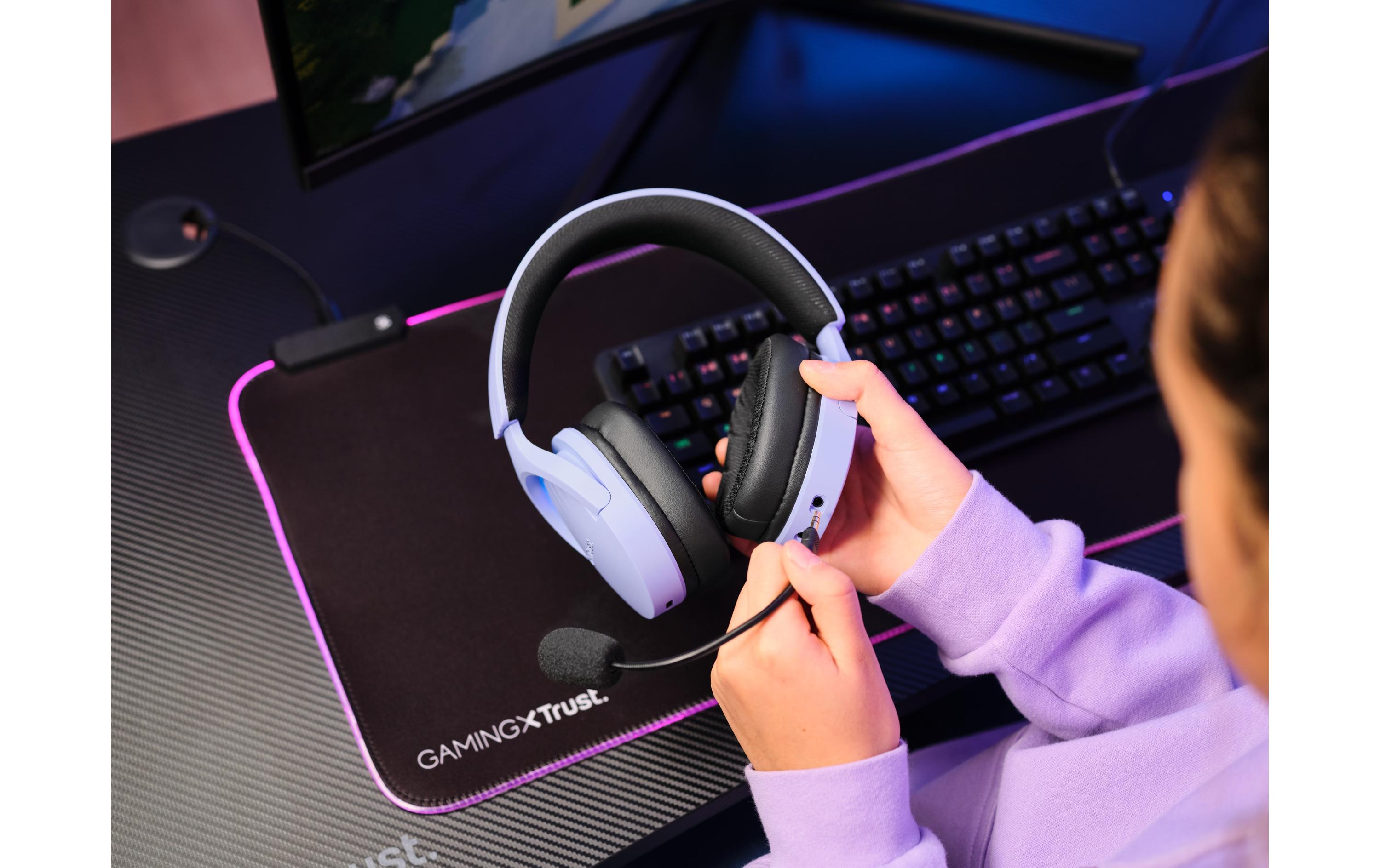 Headset GXT 491P FAYZO Schwarz/ViolettLeistungsstarkes ohrumschliessendes kabelloses Gaming-Headset für ein kabelloses immersives Gaming-Erlebnis