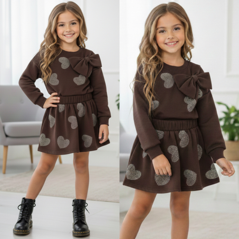 Your heart bow set - bruin