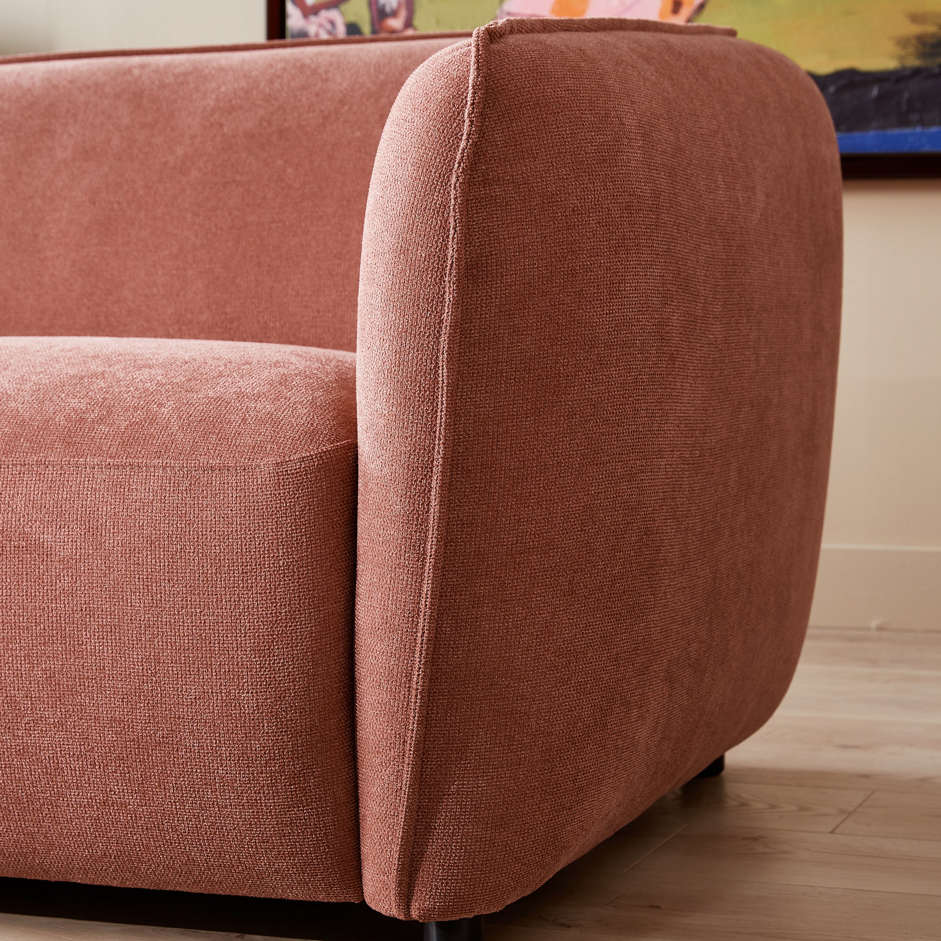 by fonQ Soft 3-zitsbank - Micro Chenille - Oud Roze