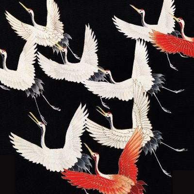 Myriad Of Flying Cranes Card