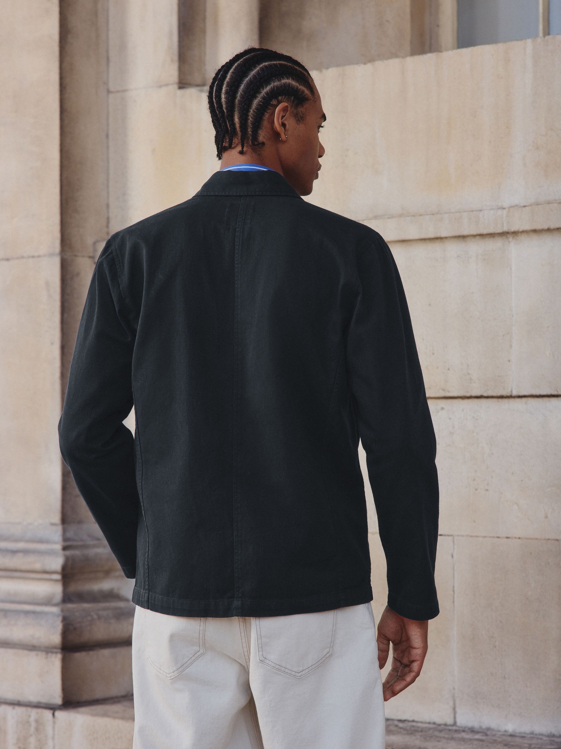 Donkerblauw - Chore Twill Shacket Overshirt