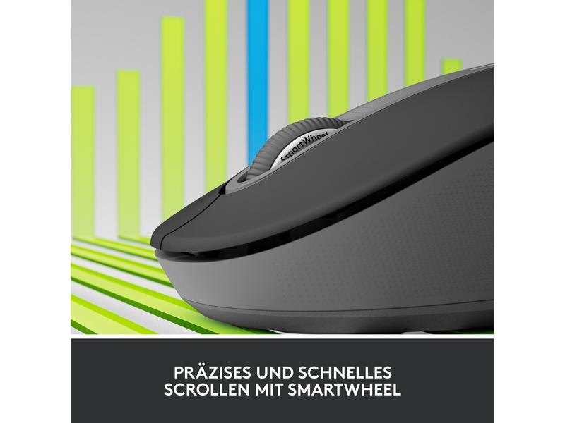 Logitech Maus Signature M650 Graphite Präzise Wireless-Maus mit «Logitech SilentTouch»-Technologie