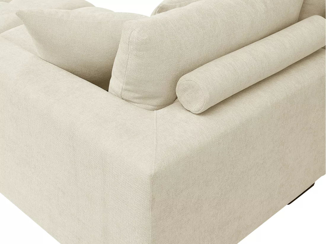 Grand canapé d'angle en tissu beige BERENIA