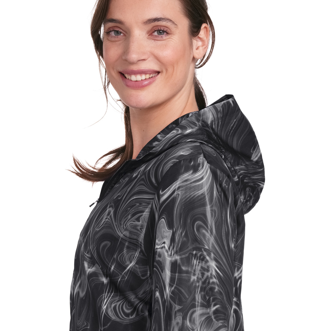 Gina Sports Damen Sport-Jacke mit Allover-Print schwarz