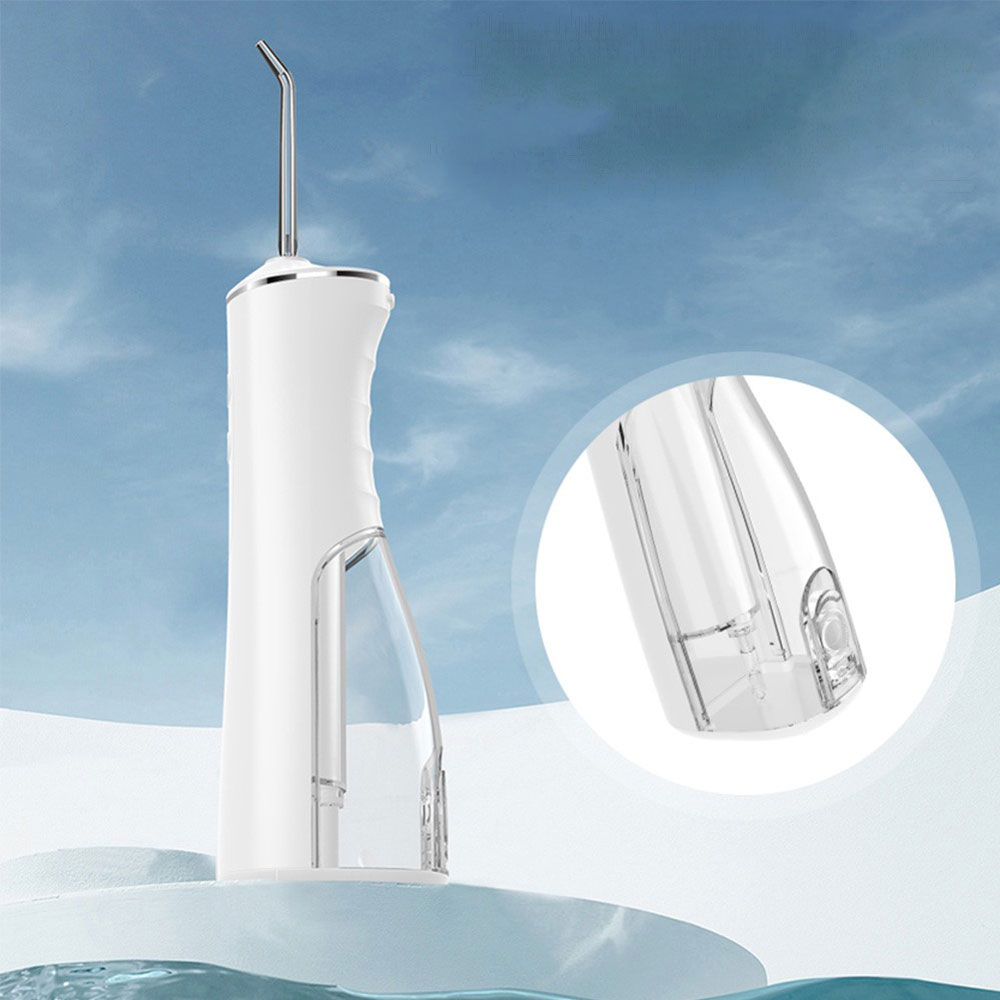 (7-tlg. Set) 180ml Elektrische Wasserdruck Munddusche Wasser Flosser Zahnreinigung - Weiss