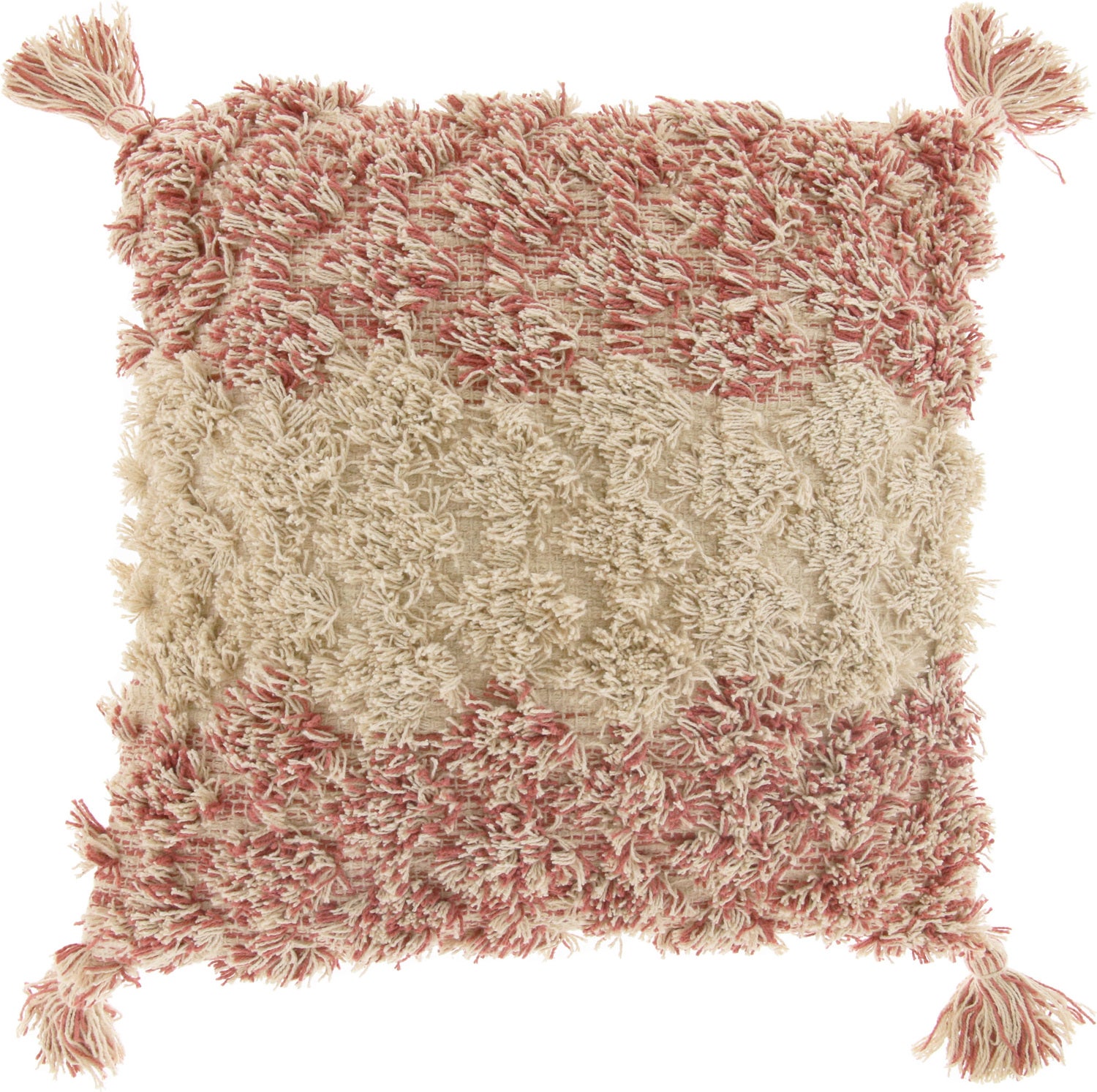 Unique Living sierkussen Beira crème / rood 45 x 45 cm