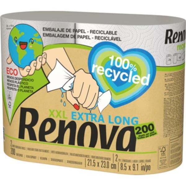 Renova Rolos Cozinha Xxl 100% Reciclado 2 Rolos