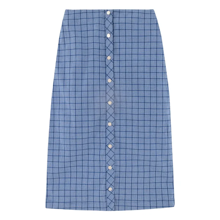 The Tiny Big Sister Jupe Midi Check  | Bleu