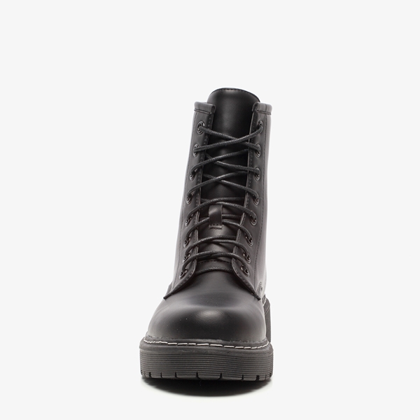 Blue Box dames veterboots met stiksels zwart