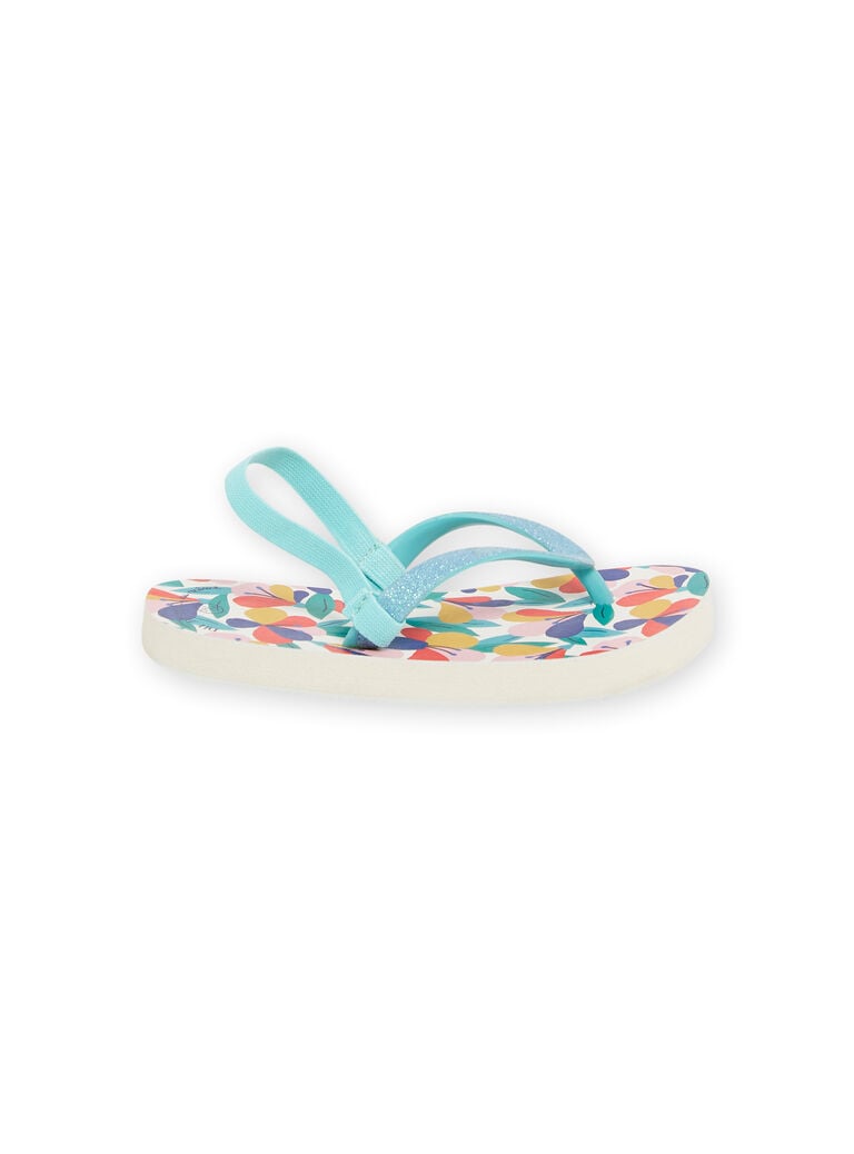 Tongs multicolores à imprimé fleuri enfant fille
