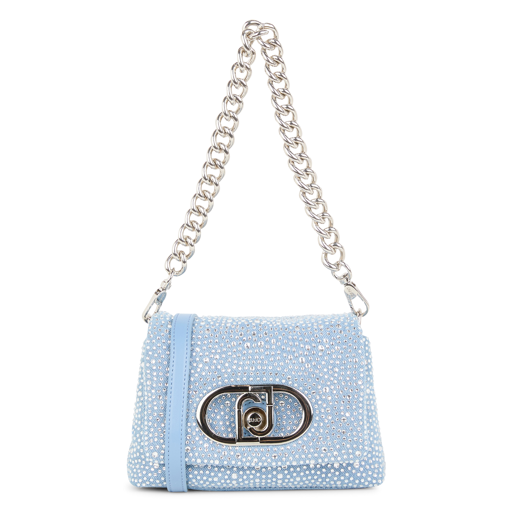 Sac porté épaule à strass | Bleu