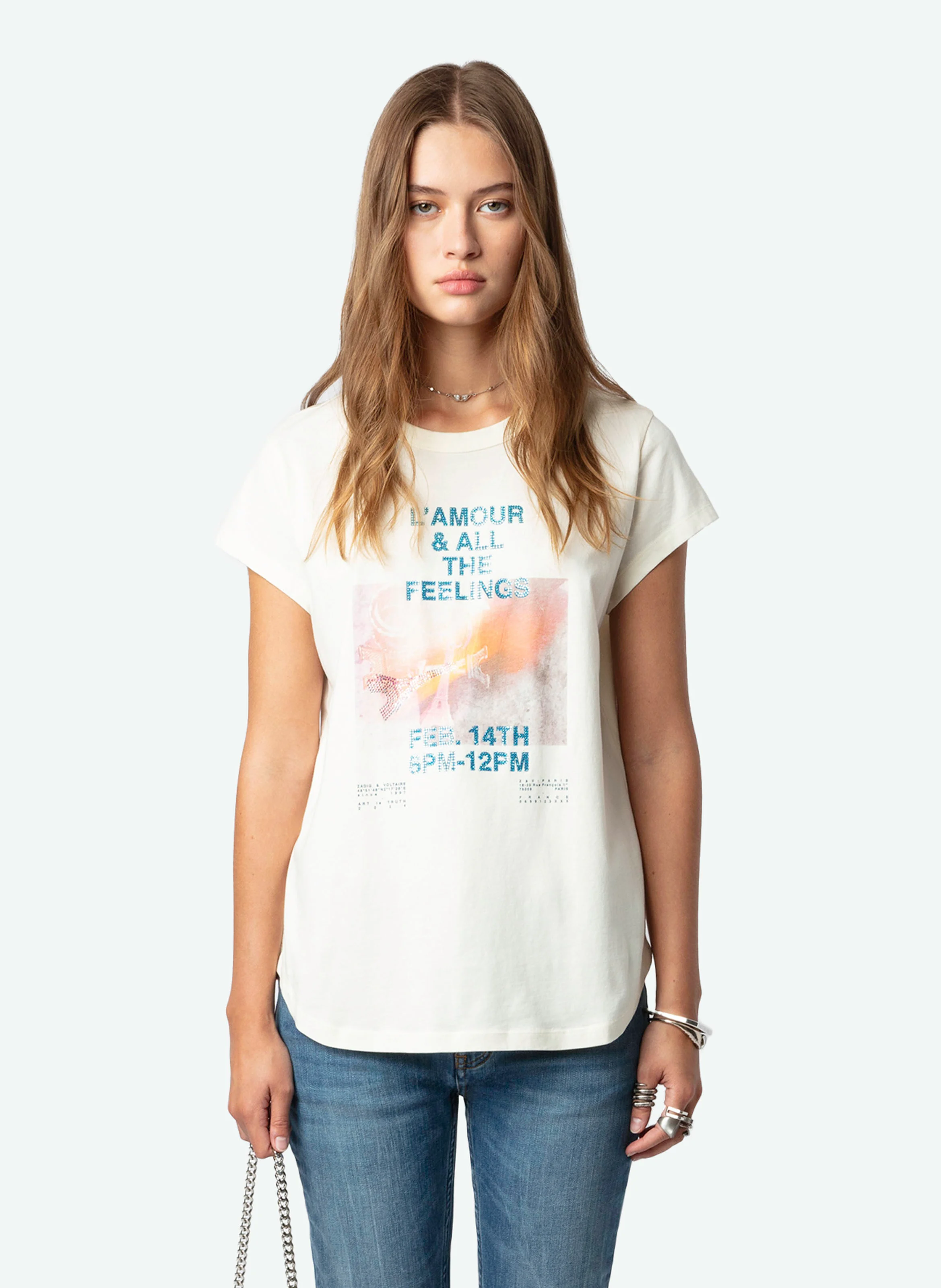 WOOP - Tee-shirt manches courtes imprimé en coton bio | Blanc