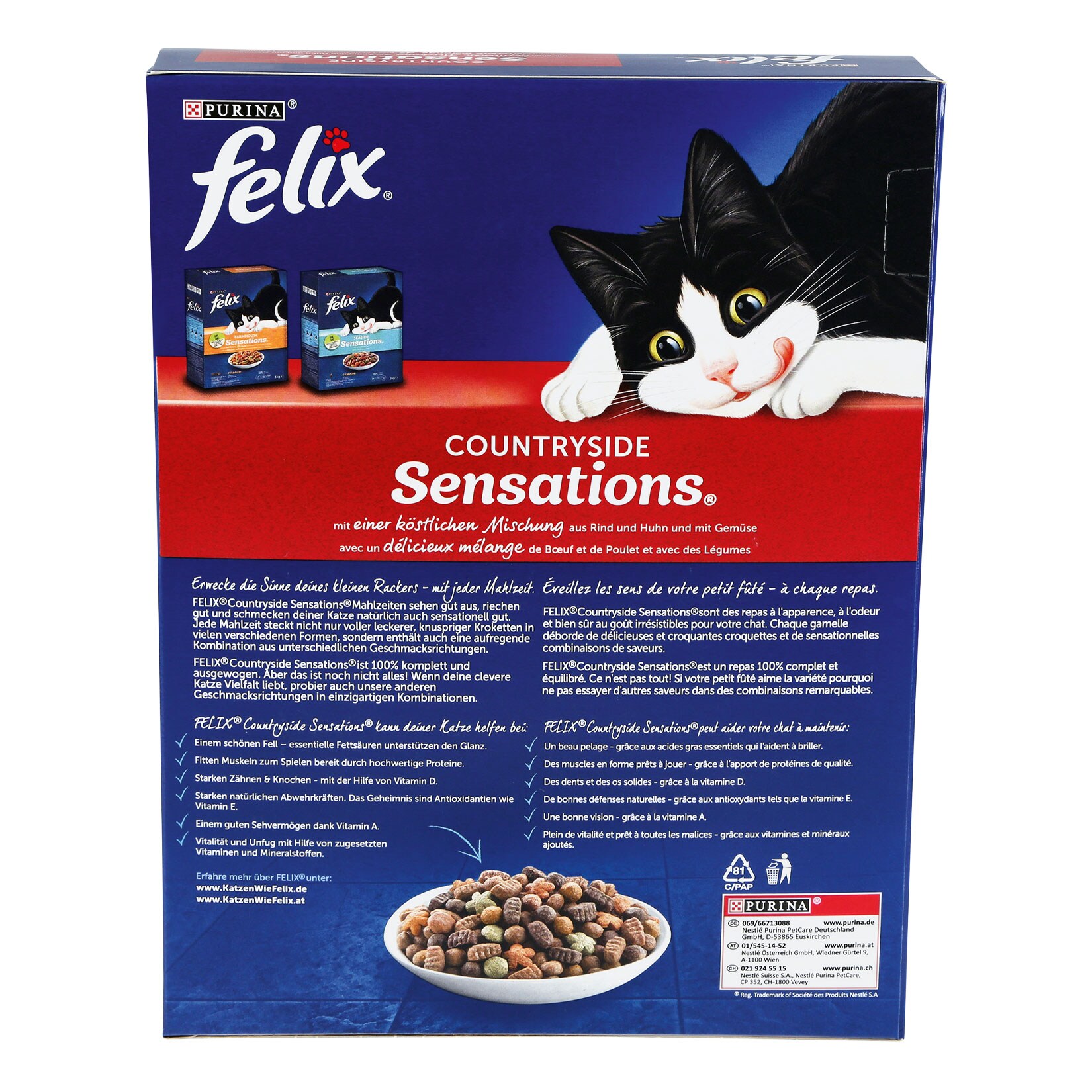 Felix Katzennahrung Sensations 1 kg, verschiedene Sorten, 10er Pack