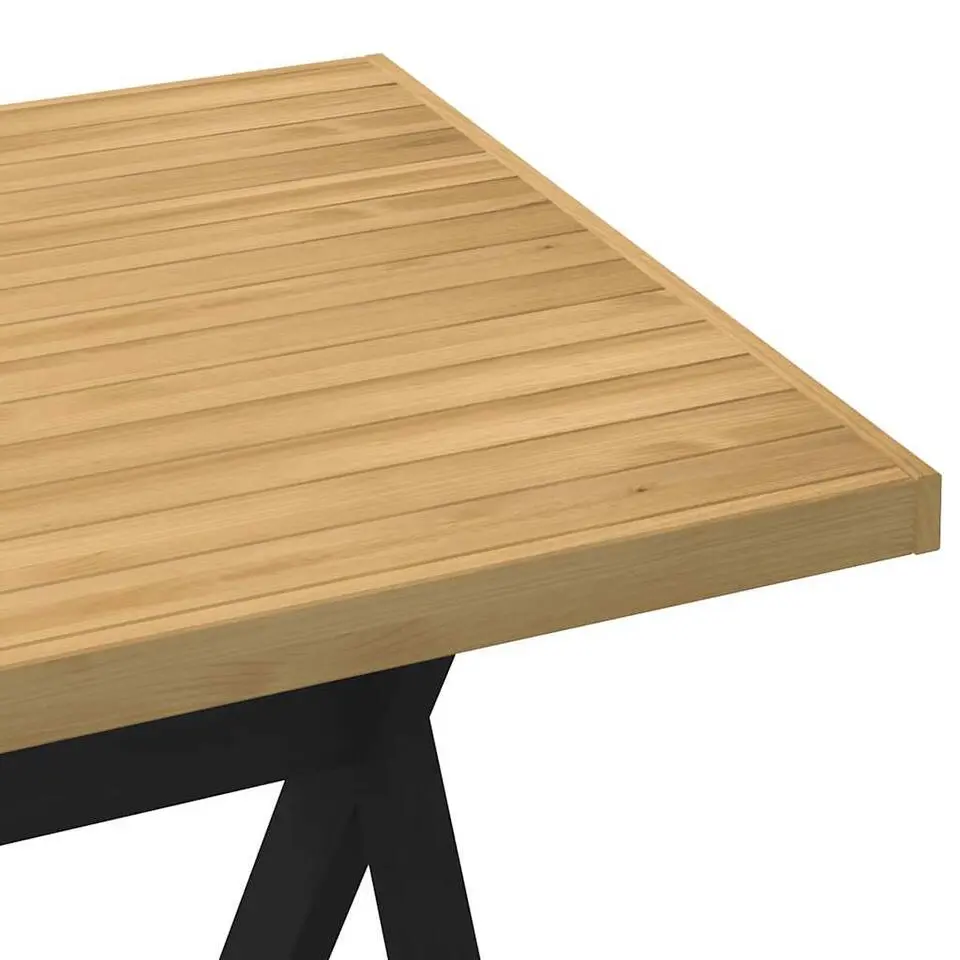 vidaXL Eettafel NOAIN met X-poten - Naturel - Massief grenenhout - 160x90 cm