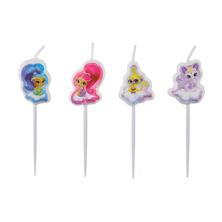 amscan Mini-Figurenkerzen Shimmer & Shine 4 Stück