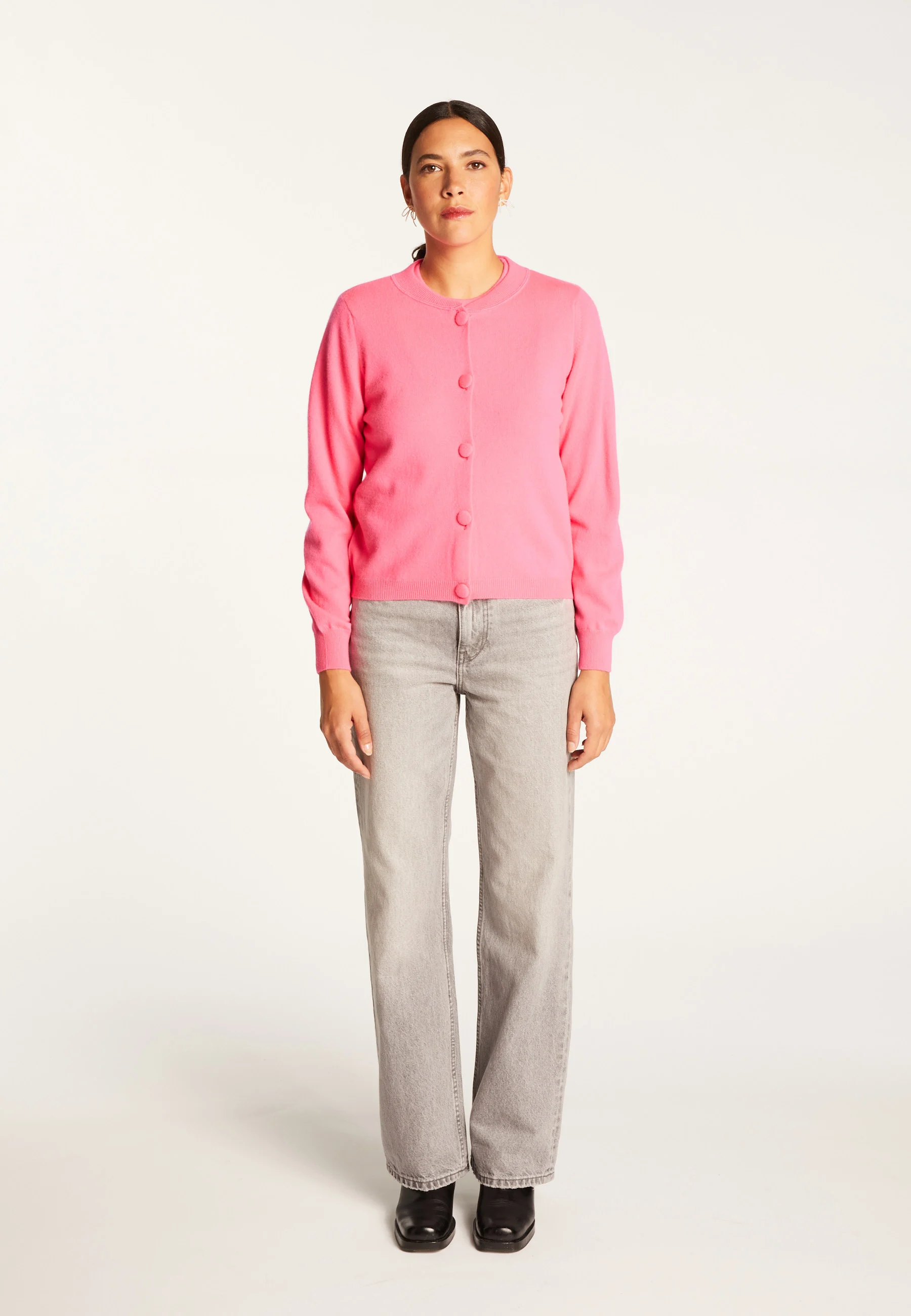 AURAAH24 - Cardigan boutonné en cachemire | Rose