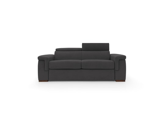 DIVANI.STORE - Canapé lit giunone matelas h18 cm noir 3 places