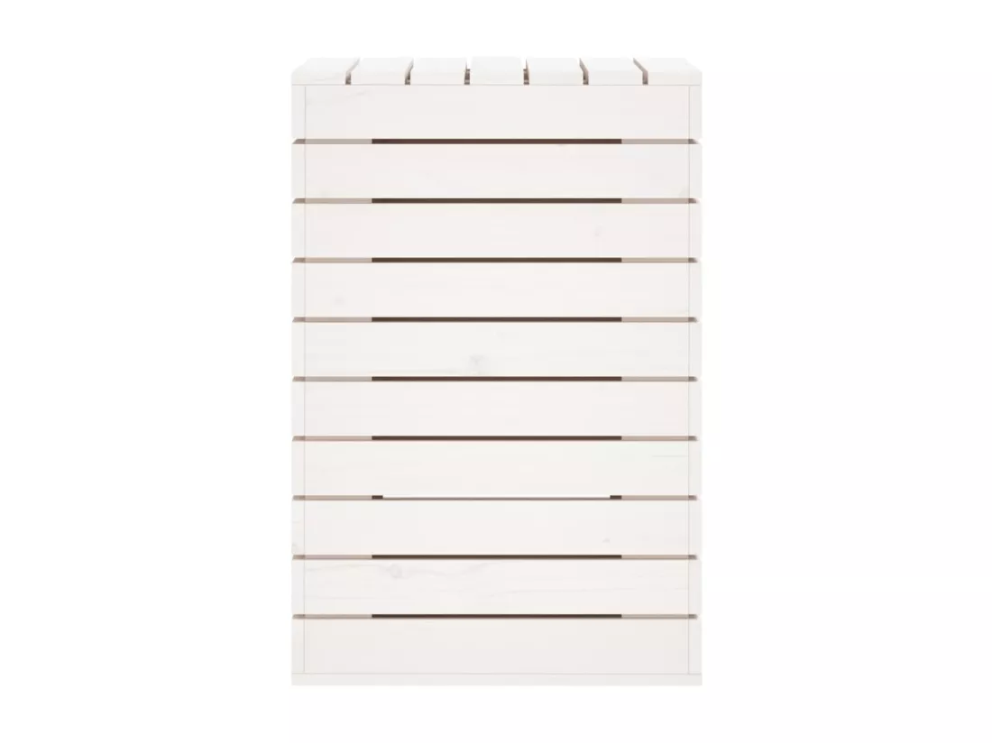 Panier à linge blanc 44x44x66 bois massif de pin