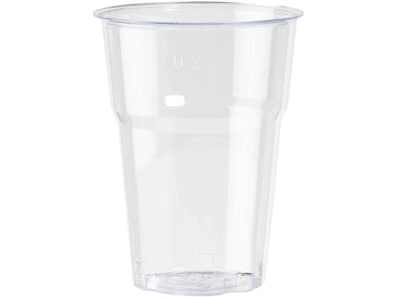 BioPak Einwegbecher 250 ml, 50 Stück, Transparent Plastikbecher